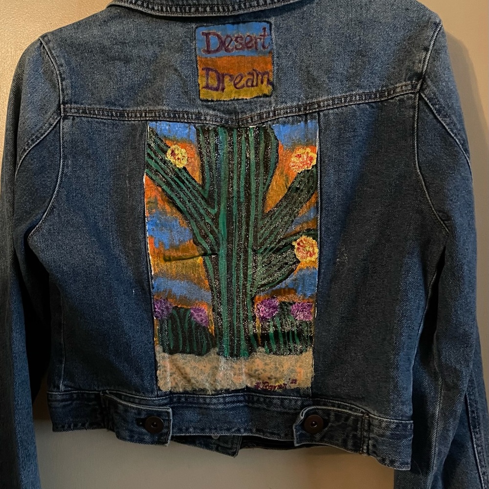 🌵Fall Hand Painted Blue Jean Jacket🌻